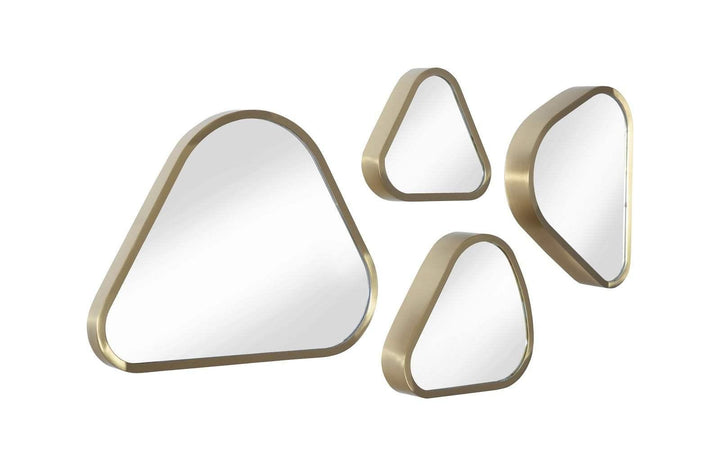 SwayLiving Pebble Mirrors, Set of 4, Brushed Brass WALL MIRRORS