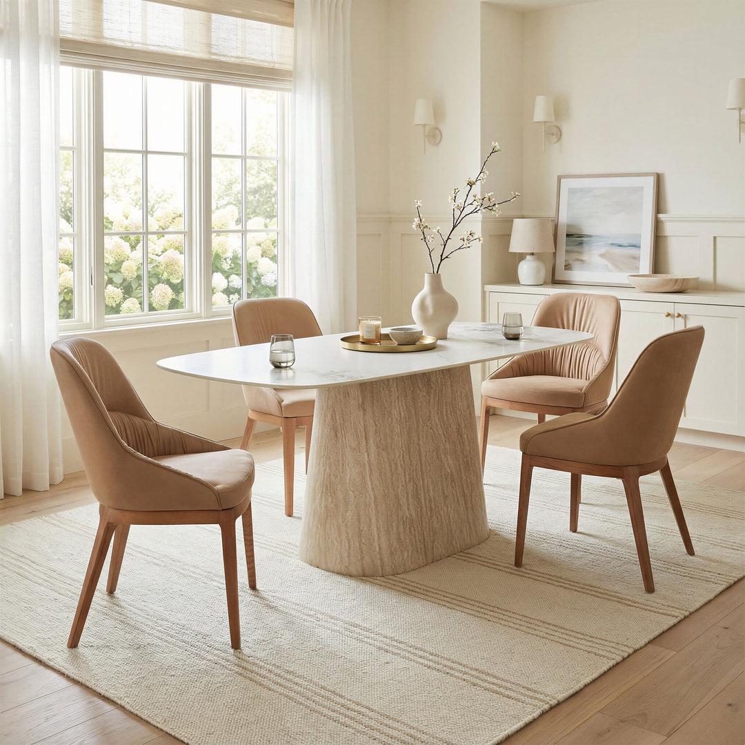 Nooka Dining Table White & Natural