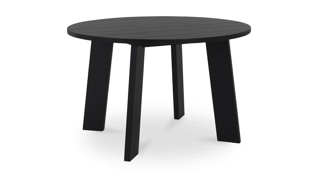 Delta Round Outdoor Dining Table Black - SwayLiving