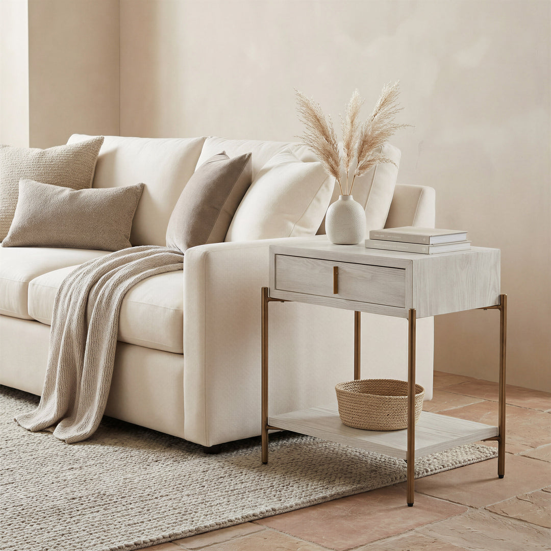 Yoru Side Table Oak White