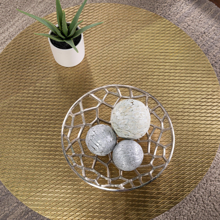 SwayLiving Judmont Round Cocktail Table w/ Embossed Top COFFEE TABLES