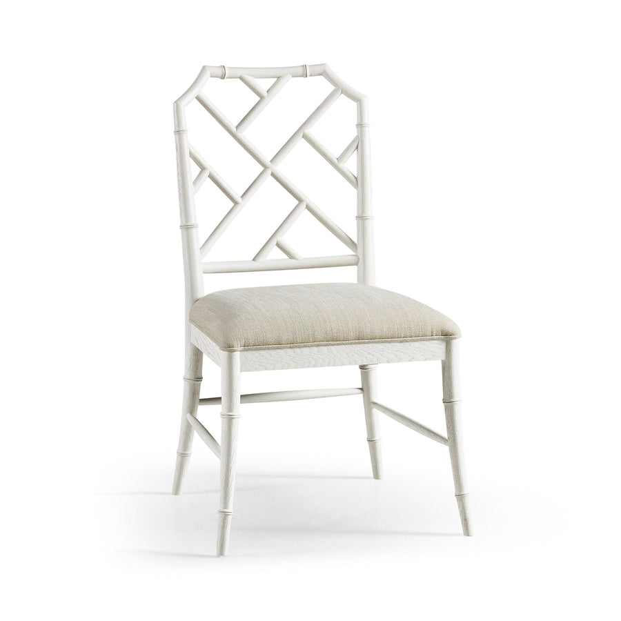 SwayLiving Timeless Saros Chippendale Bamboo Side Chair in Chalk White - Set Of 2 DINING CHAIRS