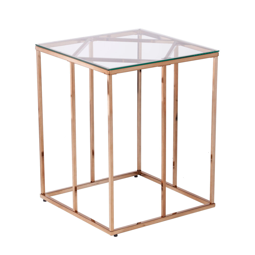SwayLiving Nicholance Contemporary End Table w/ Glass Top ACCENT TABLES