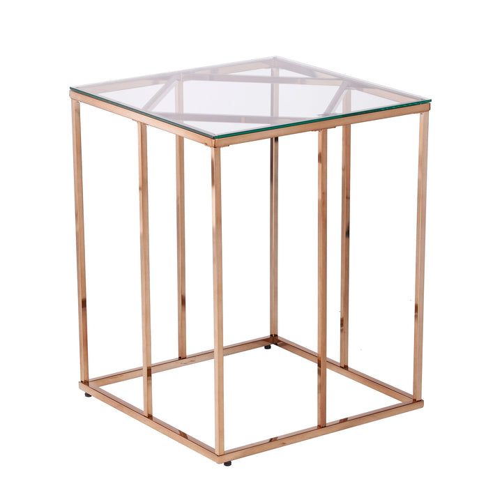 SwayLiving Nicholance Contemporary End Table w/ Glass Top ACCENT TABLES