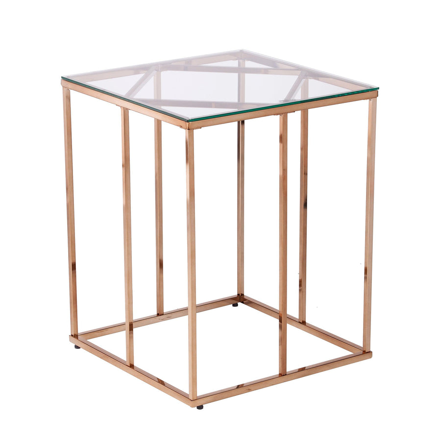 SwayLiving Nicholance Contemporary End Table w/ Glass Top ACCENT TABLES