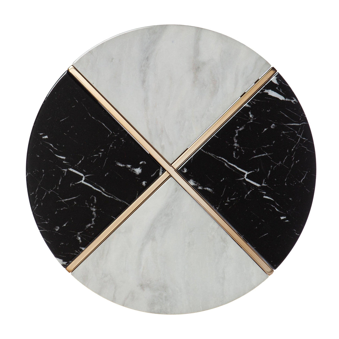 SwayLiving Cortinada Round Faux Marble End Table ACCENT TABLES