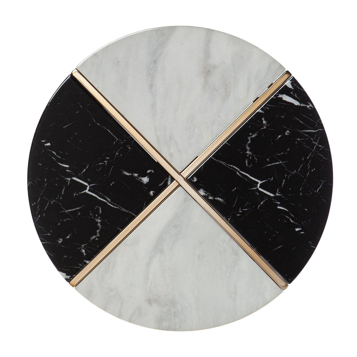 SwayLiving Cortinada Round Faux Marble End Table ACCENT TABLES