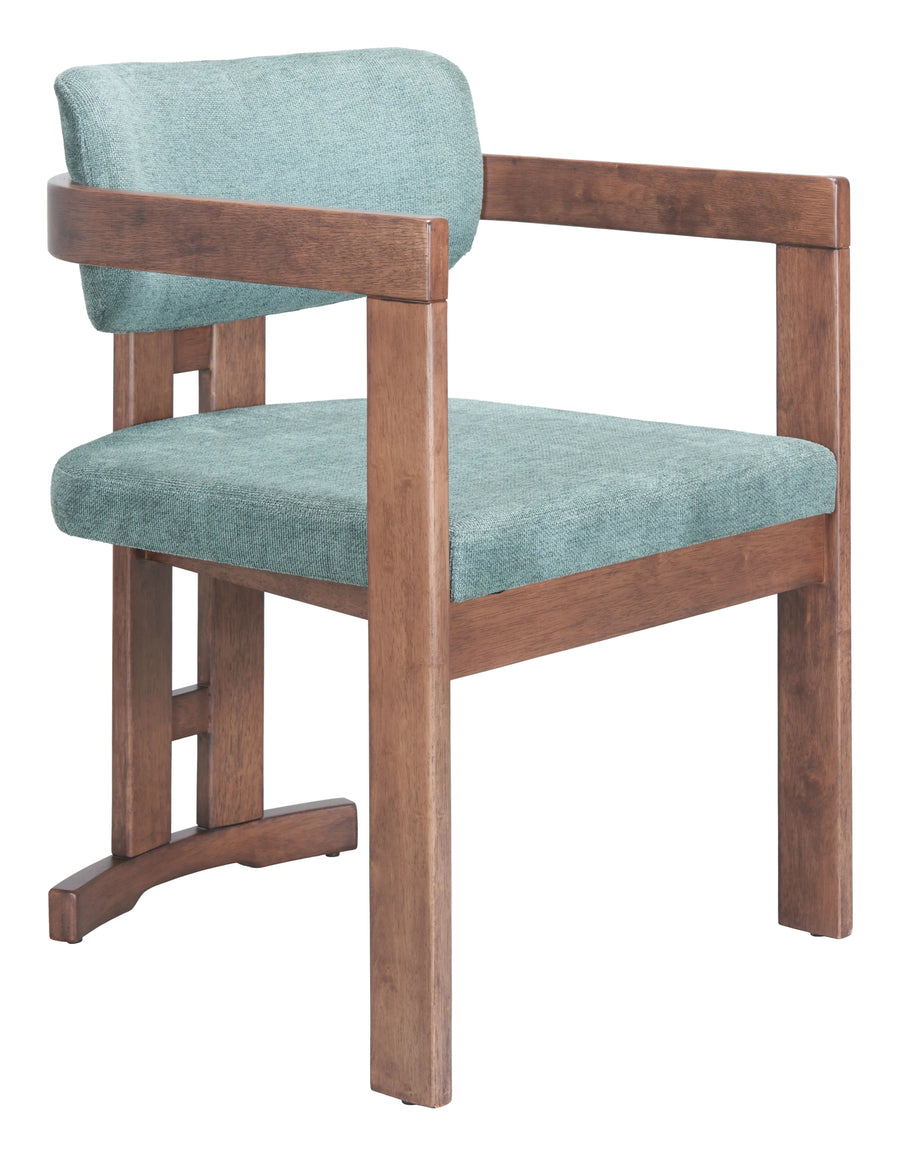 SwayLiving Poly Dining Chair Moss Gray & Walnut - Set of 2 DINING CHAIRS