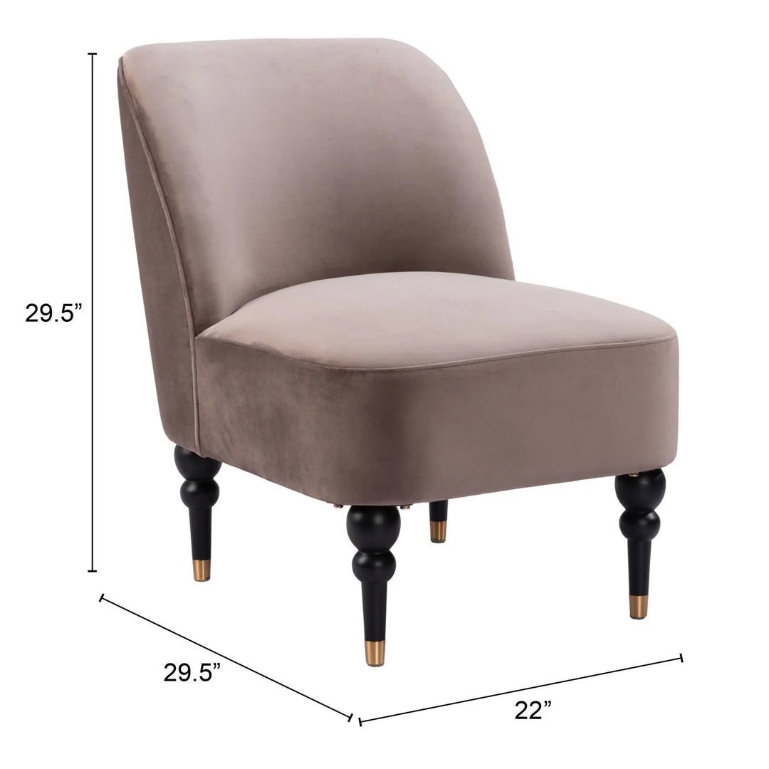 SwayLiving Bintulu Accent Chair Taupe ACCENT + LOUNGE CHAIRS