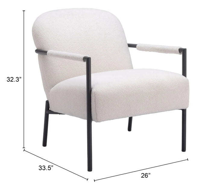SwayLiving Chicago Accent Chair Ivory ACCENT + LOUNGE CHAIRS