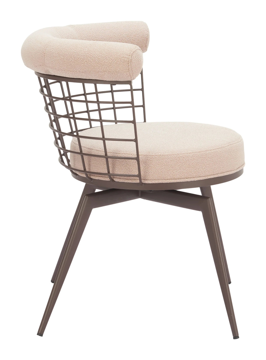 SwayLiving Saku Swivel Dining Chair Beige & Brown - Set of 2 DINING CHAIRS