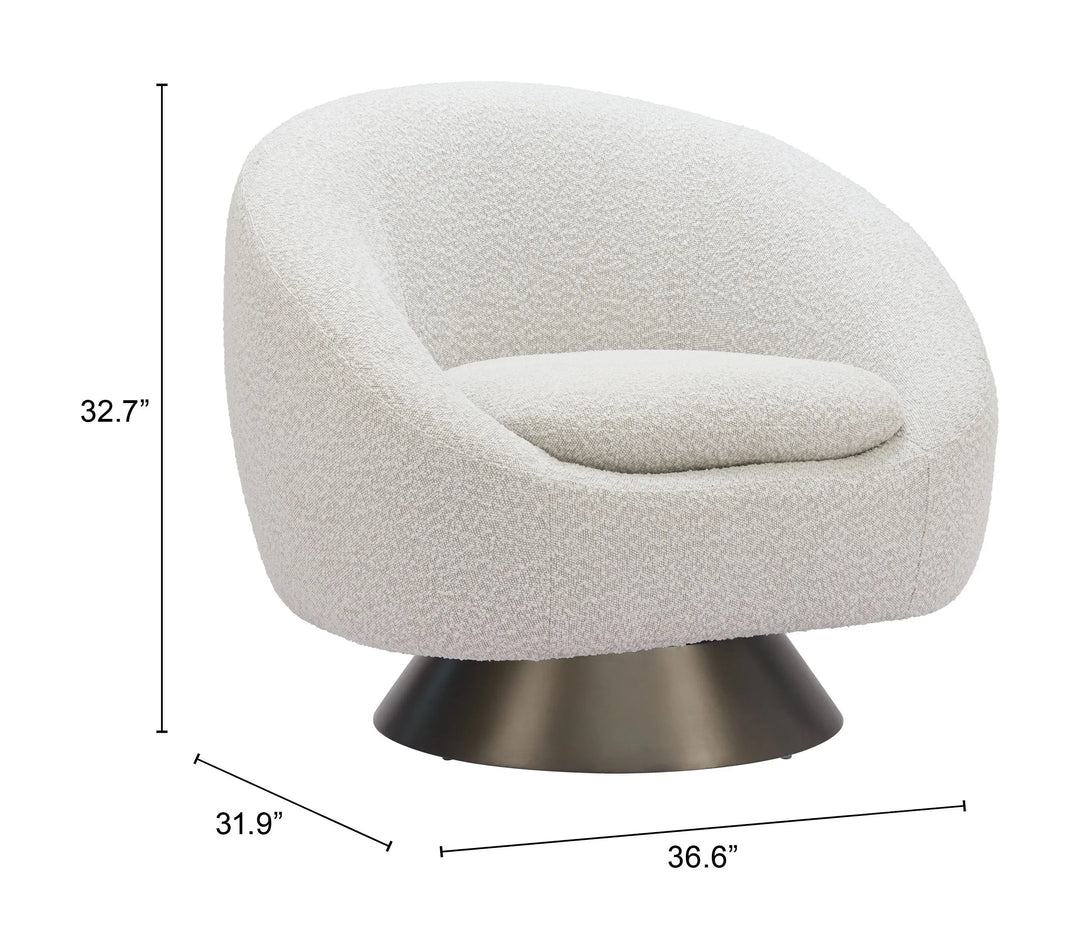 SwayLiving Modan Swivel Chair Misty Gray ACCENT + LOUNGE CHAIRS