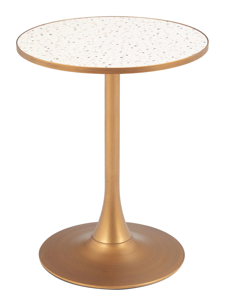 SwayLiving Bite Bistro Table Beige & Gold DINING TABLES