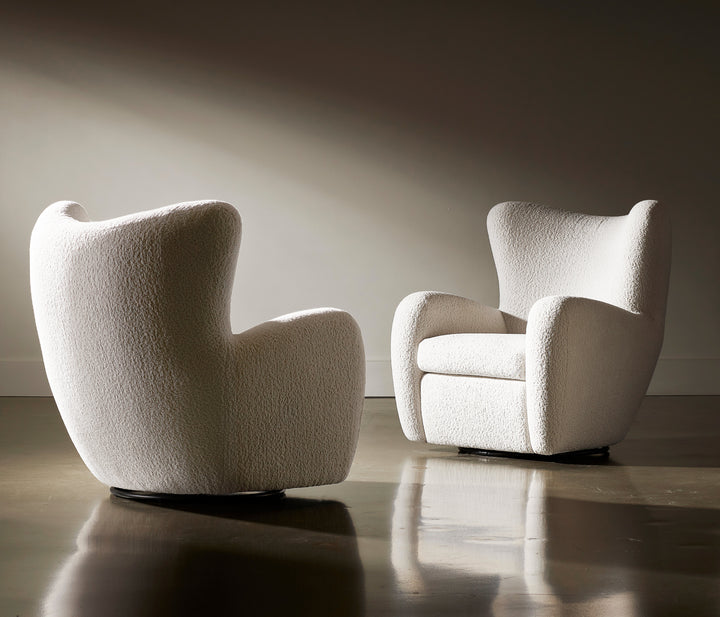 Silvi Fabric Swivel Chair, White