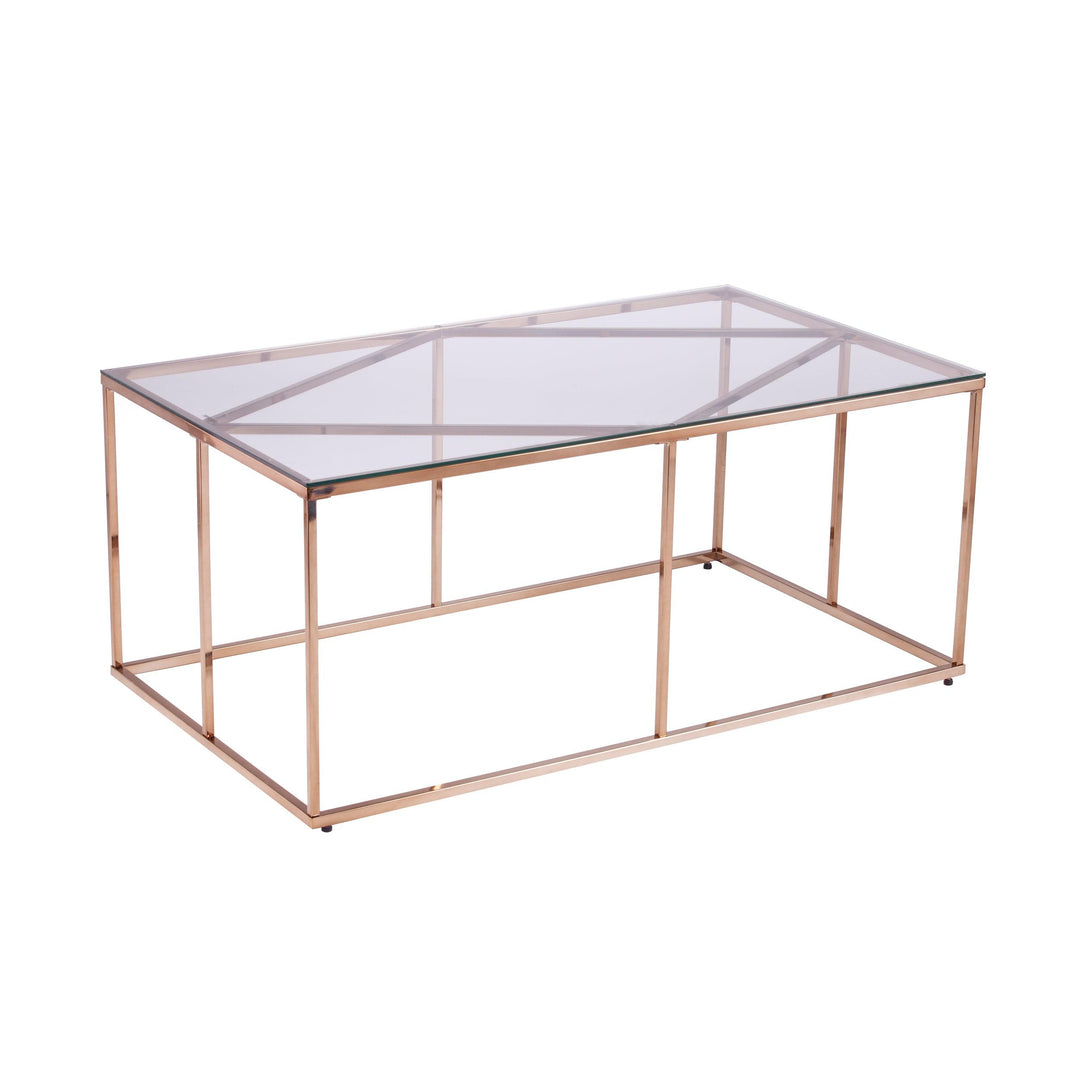 SwayLiving Nicholance Contemporary Glass-Top Cocktail Table COFFEE TABLES