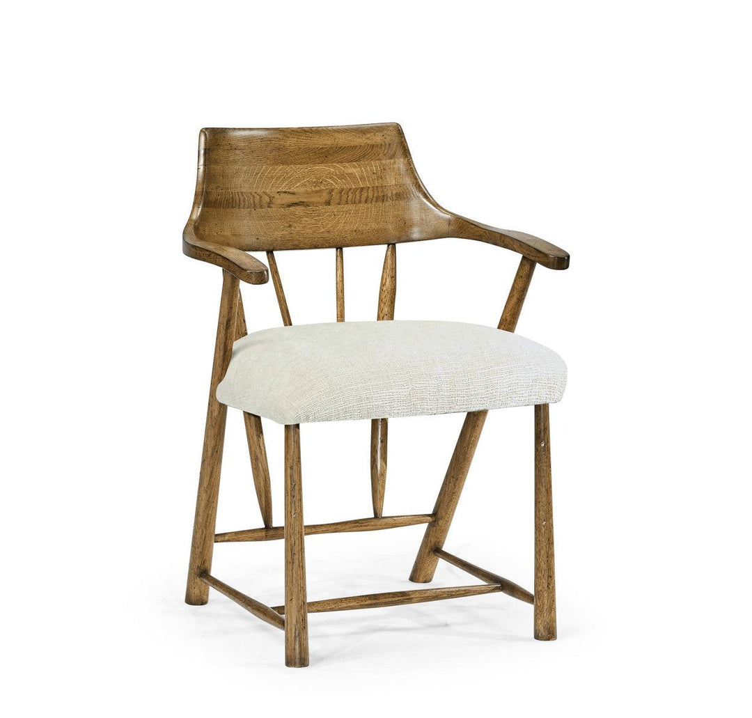 SwayLiving Casual Medium Driftwood Captains Chair - Set Of 2 DINING CHAIRS
