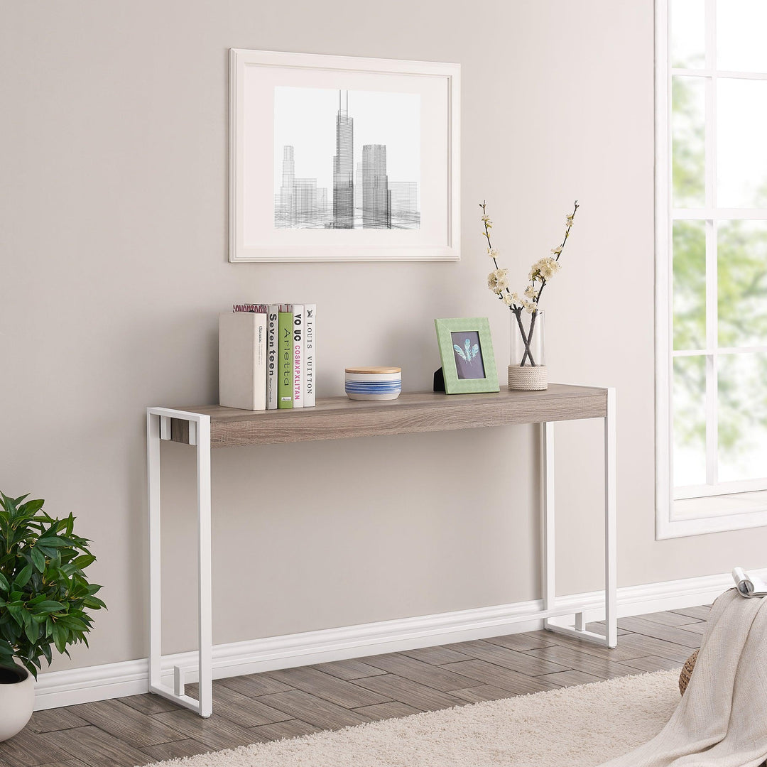 SwayLiving Holly & Martin Macen Console - Mocha Gray w/ White CONSOLE TABLES
