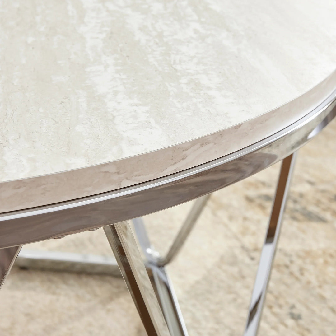 SwayLiving Luna Faux Stone Round Coffee Table COFFEE TABLES