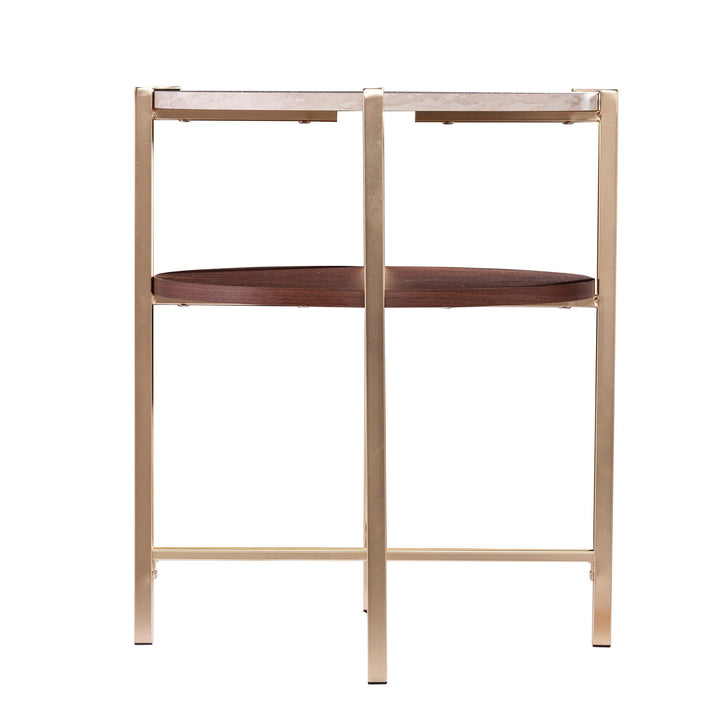 SwayLiving Ardmillan Round End Table w/ Faux Marble Top ACCENT TABLES