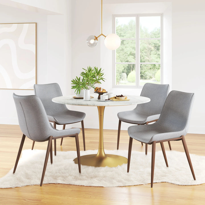 SwayLiving Magnus Dining Chair (Set of 2) Slate Gray & Walnut DINING CHAIRS