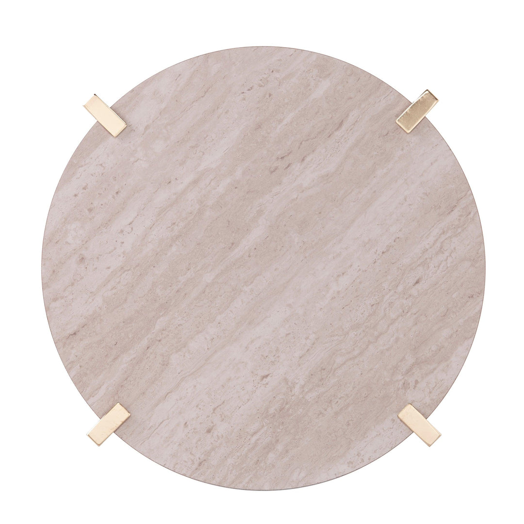 SwayLiving Ardmillan Round End Table w/ Faux Marble Top ACCENT TABLES