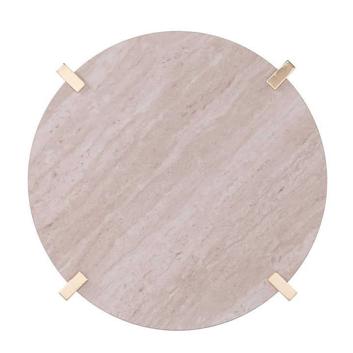 SwayLiving Ardmillan Round End Table w/ Faux Marble Top ACCENT TABLES