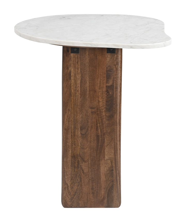 Vara Side Table White & Walnut