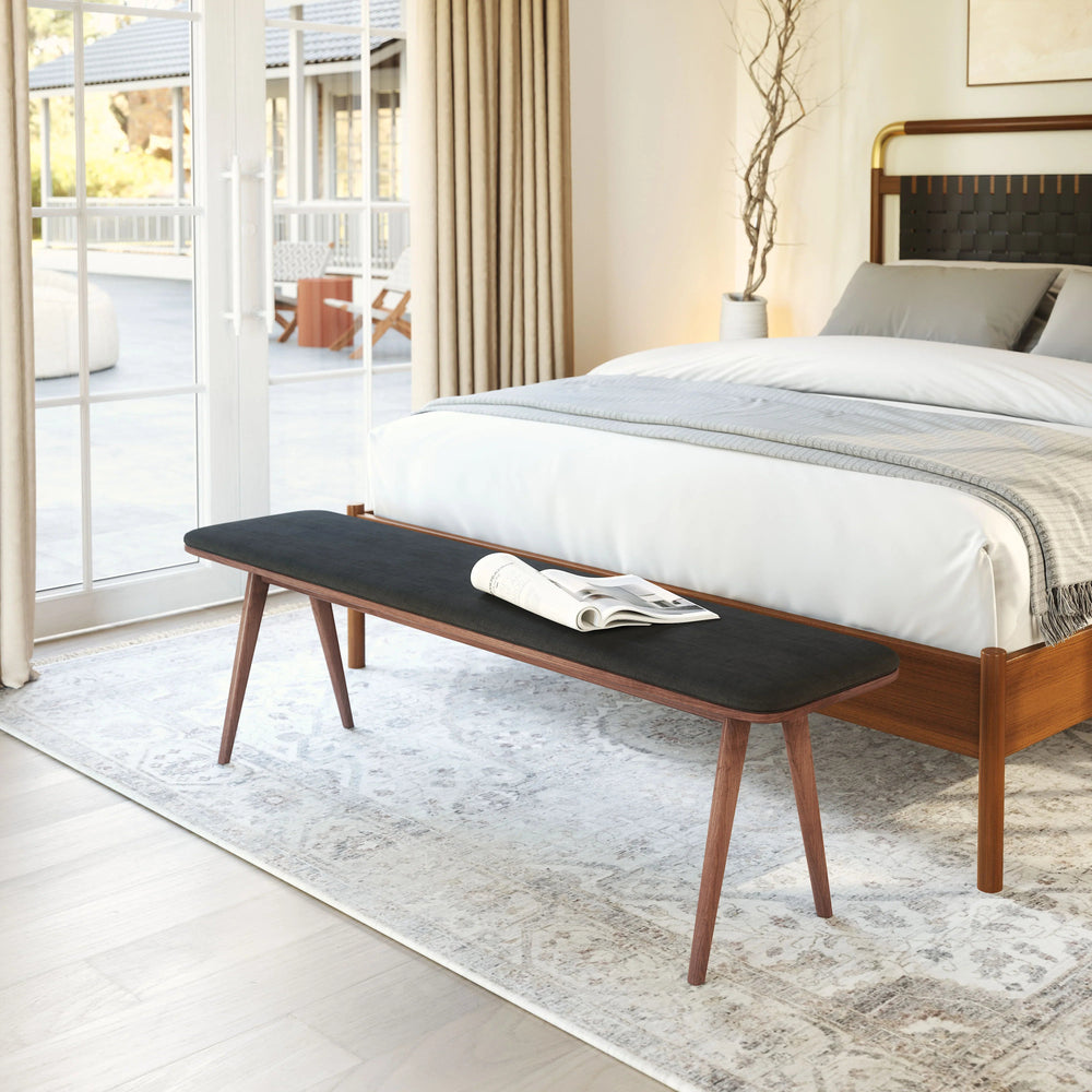 SwayLiving Kazwali Bench Black & Walnut BENCHES