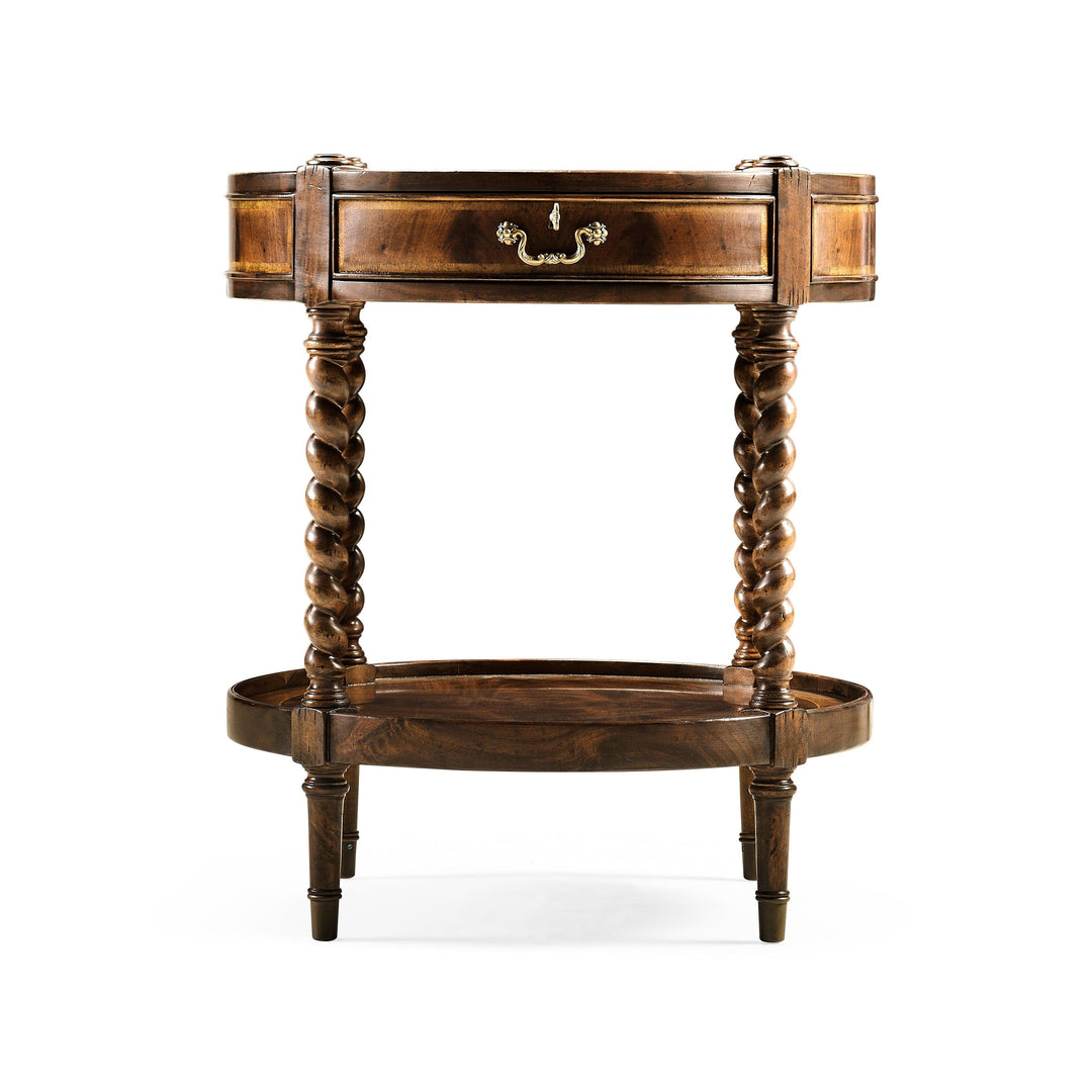 SwayLiving Regency Style Mahogany Round Side Table ACCENT TABLES
