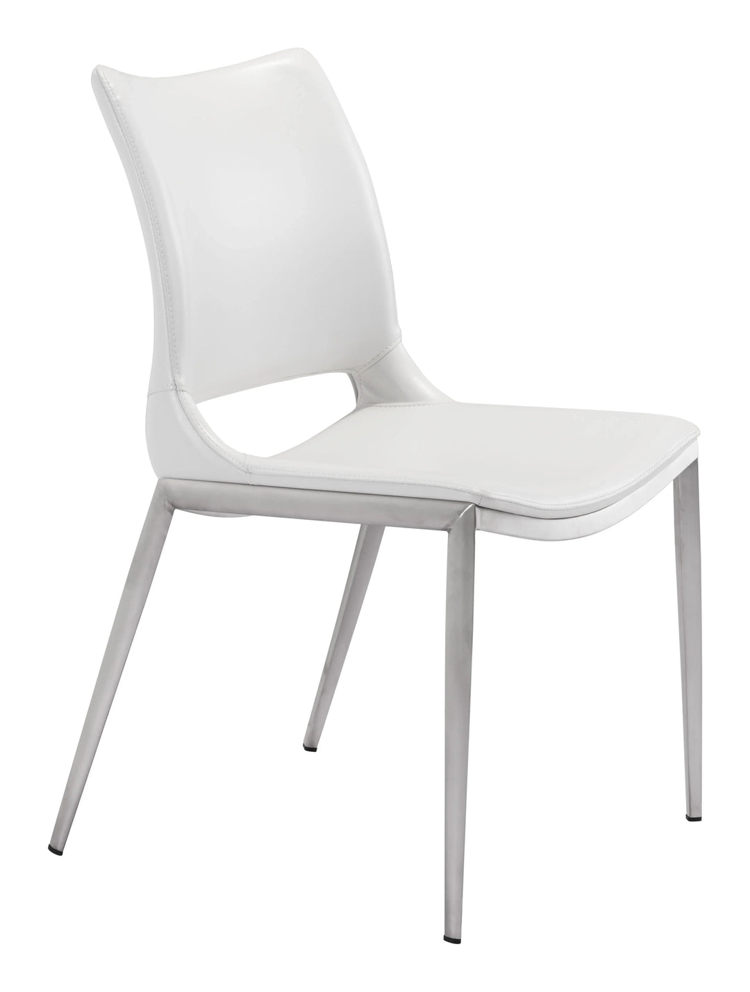 SwayLiving Ace Dining Chair (Set of 2) White & Silver DINING CHAIRS