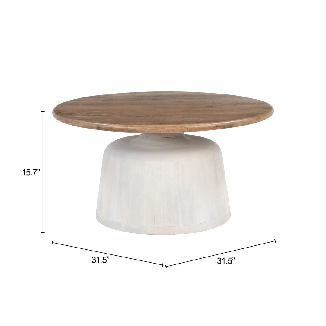 SwayLiving Goblet Coffee Table Brown & White COFFEE TABLES