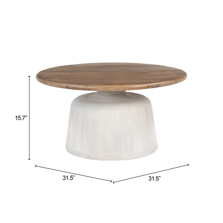 SwayLiving Goblet Coffee Table Brown & White COFFEE TABLES