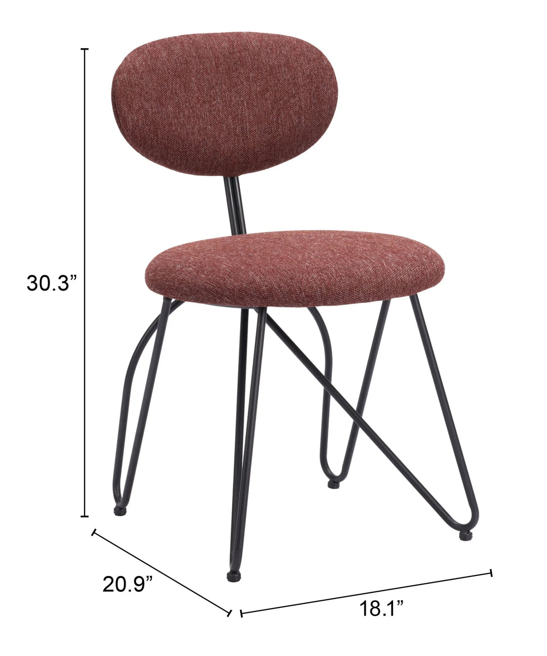 SwayLiving Novi Dining Chair (Set of 2) Maroon Brown DINING CHAIRS