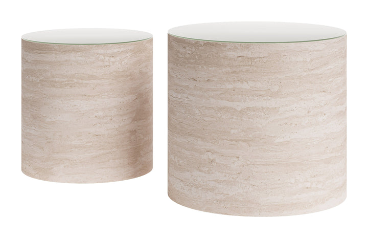 Carzo Coffee Table Set (2-Piece) Stone Beige