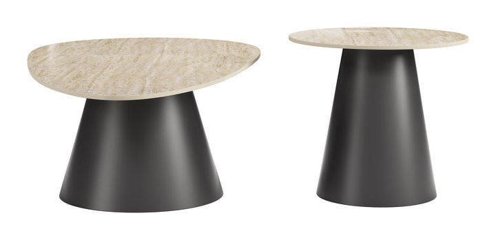Reyes Coffee Table Set (2-Piece) Natural & Black