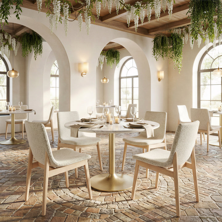 Ithaca Dining Table White & Gold