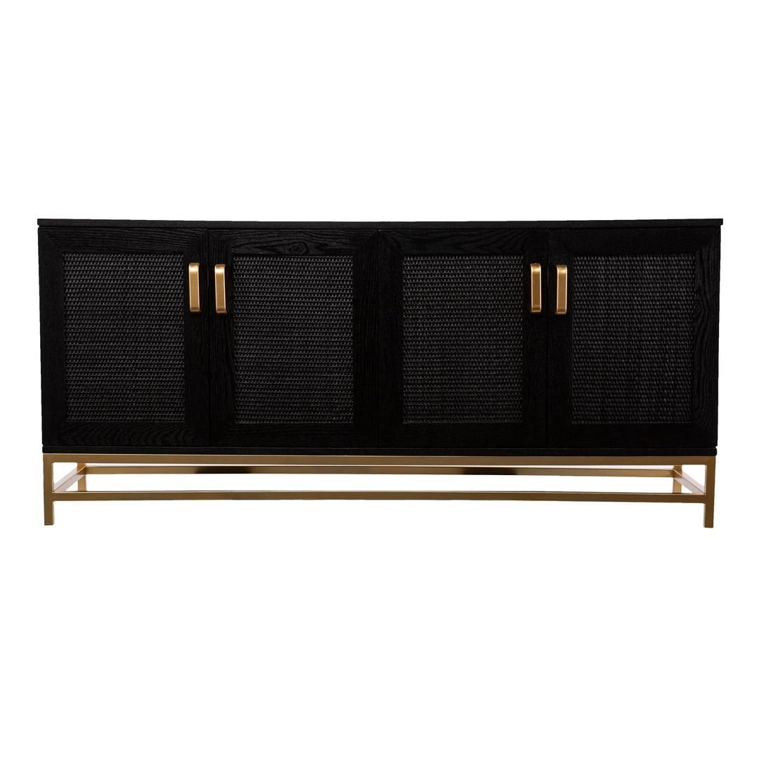 SwayLiving Rolliston Contemporary 4-Door Media Console MEDIA + TV STANDS