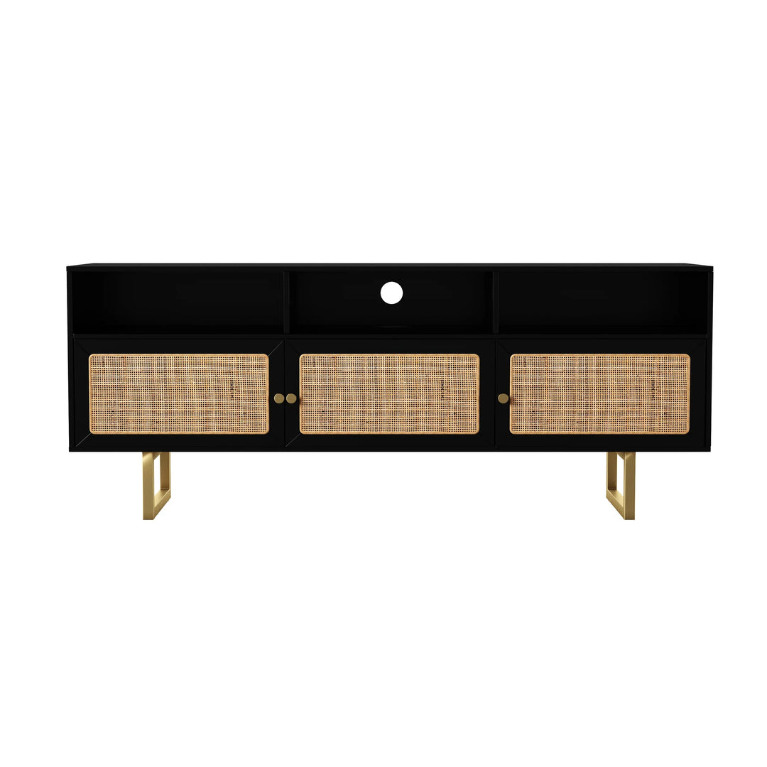 SwayLiving Mursley Media Cabinet w/ Storage - Black MEDIA + TV STANDS