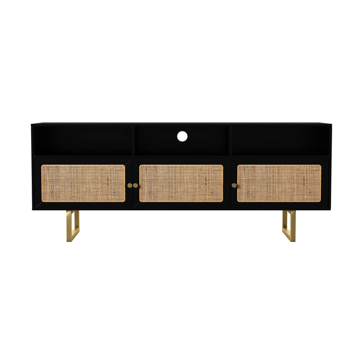 SwayLiving Mursley Media Cabinet w/ Storage - Black MEDIA + TV STANDS