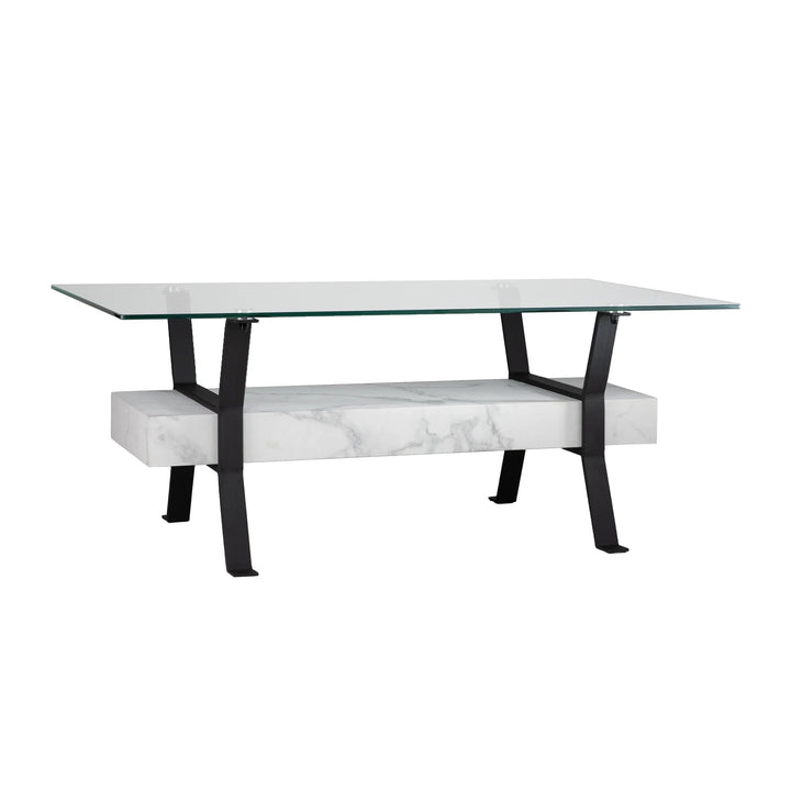 SwayLiving Darvette Glass-Top Coffee Table COFFEE TABLES