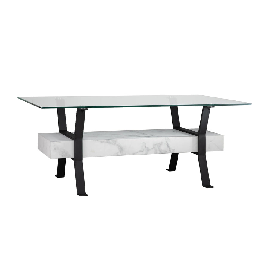 SwayLiving Darvette Glass-Top Coffee Table COFFEE TABLES