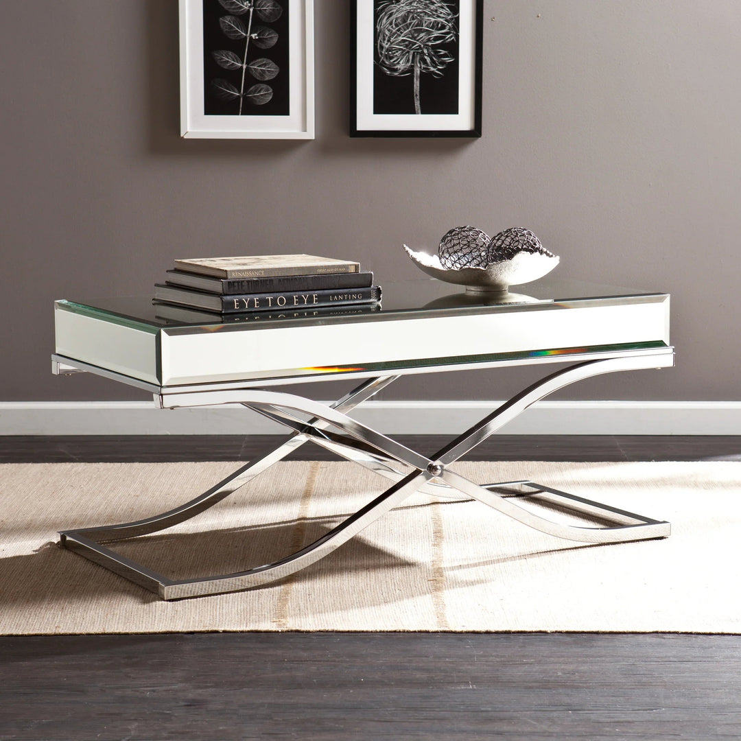 SwayLiving Ava Mirrored Cocktail Table - Chrome COFFEE TABLES