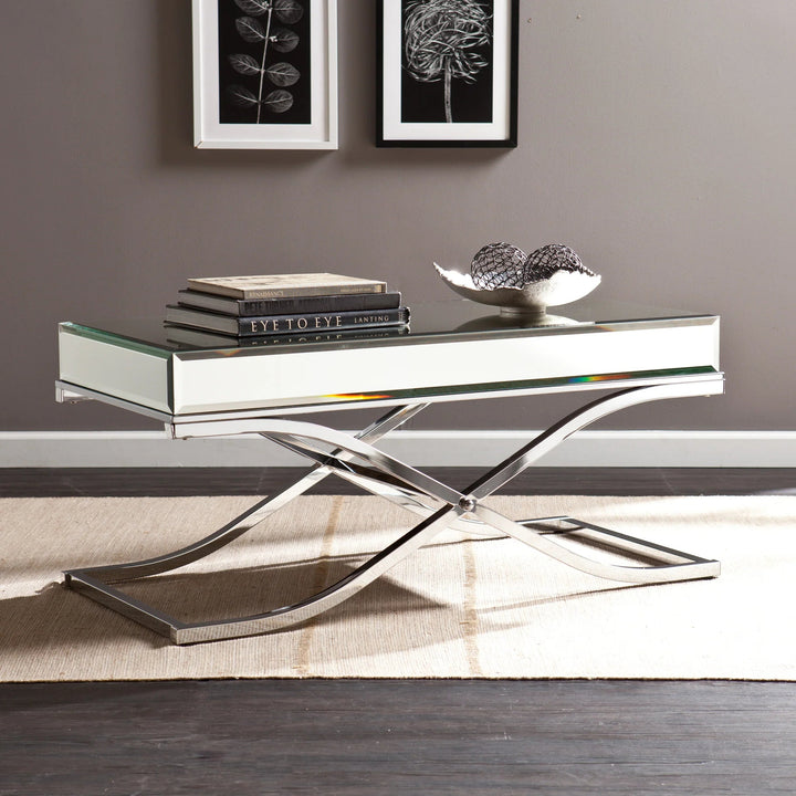 SwayLiving Ava Mirrored Cocktail Table - Chrome COFFEE TABLES