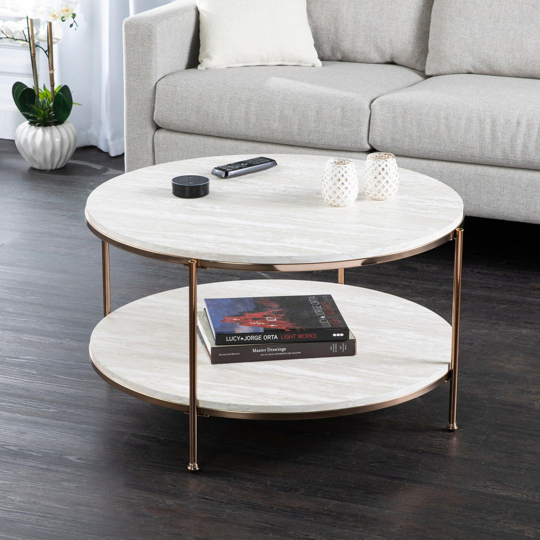 SwayLiving Silas Faux Stone Coffee Table COFFEE TABLES