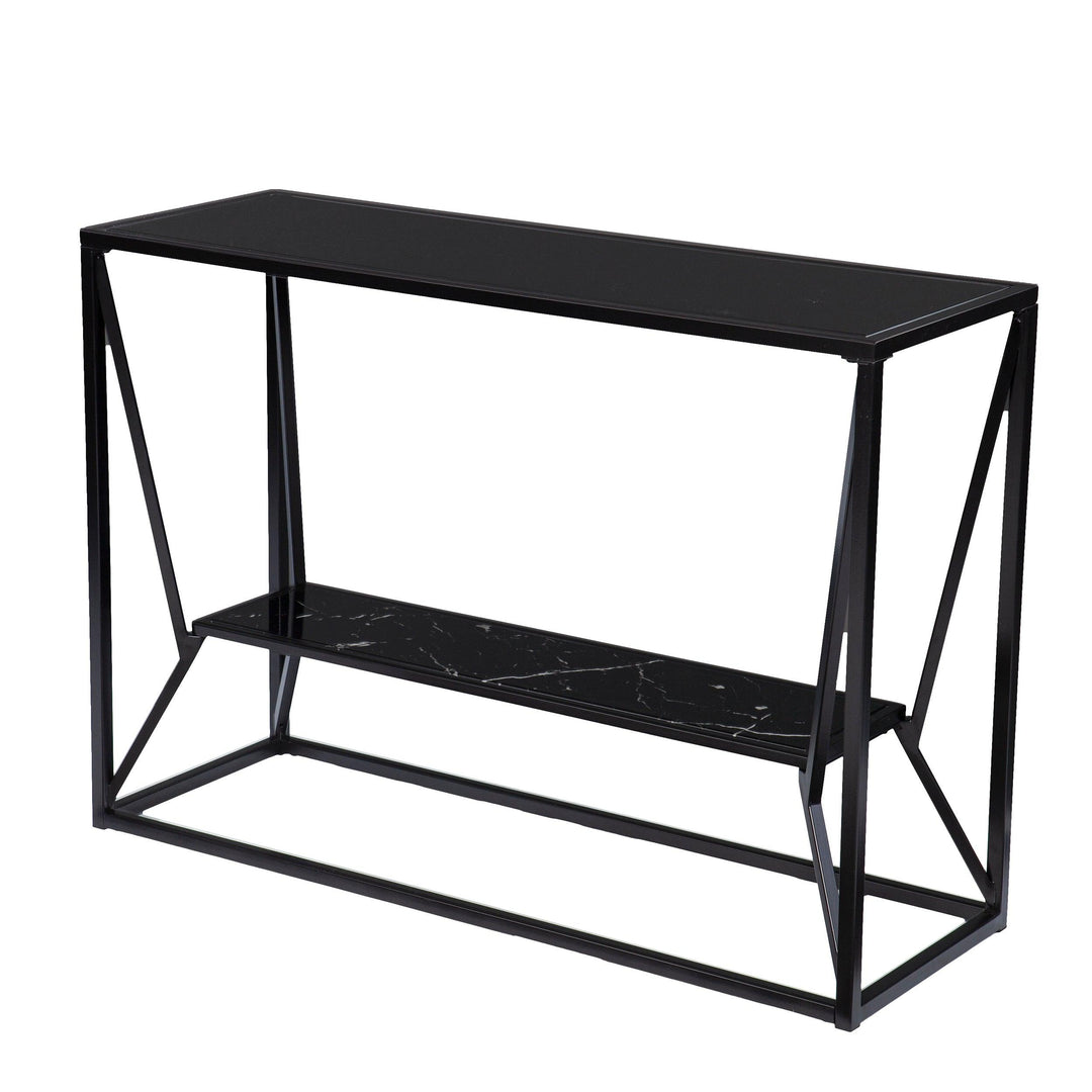 SwayLiving Argall Long Glass-Top Console Table CONSOLE TABLES