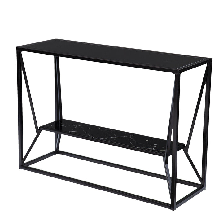 SwayLiving Argall Long Glass-Top Console Table CONSOLE TABLES