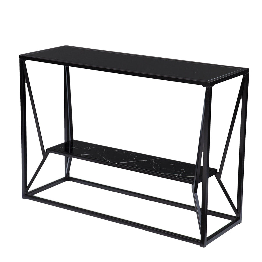 SwayLiving Argall Long Glass-Top Console Table CONSOLE TABLES