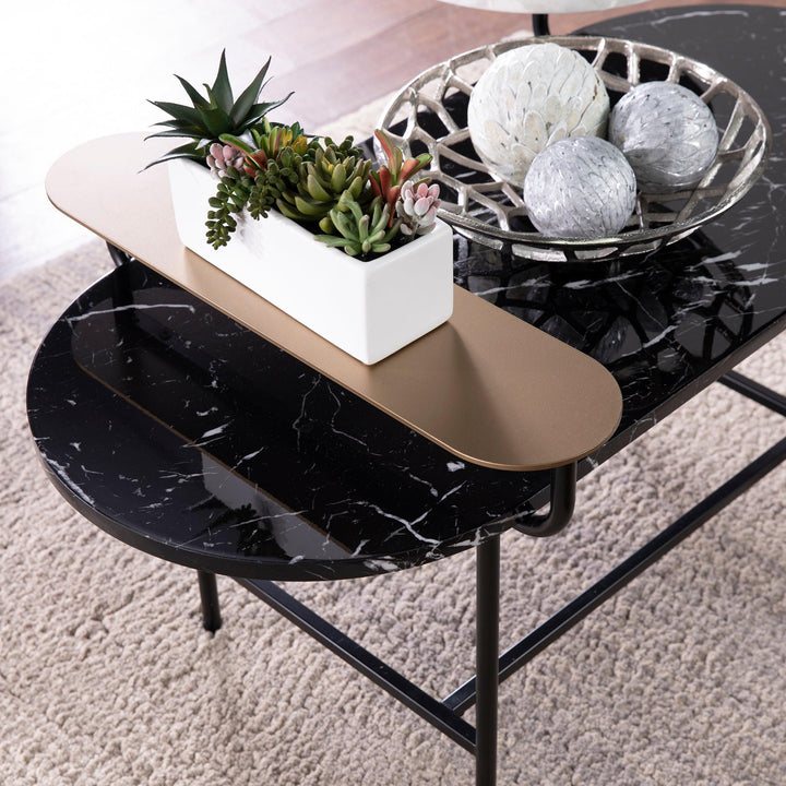 SwayLiving Arcklid Faux Marble Cocktail Table w/ Storage COFFEE TABLES