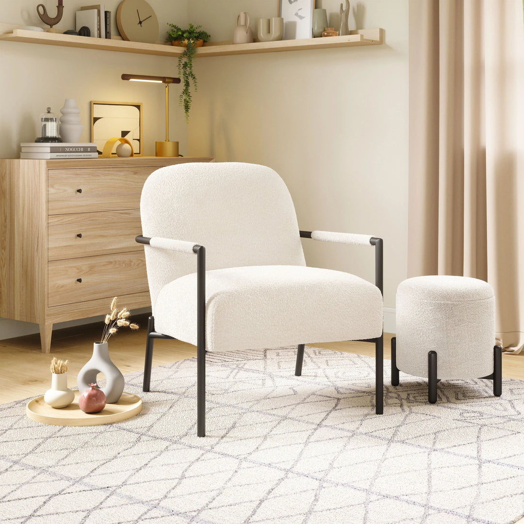 SwayLiving Chicago Accent Chair Ivory ACCENT + LOUNGE CHAIRS