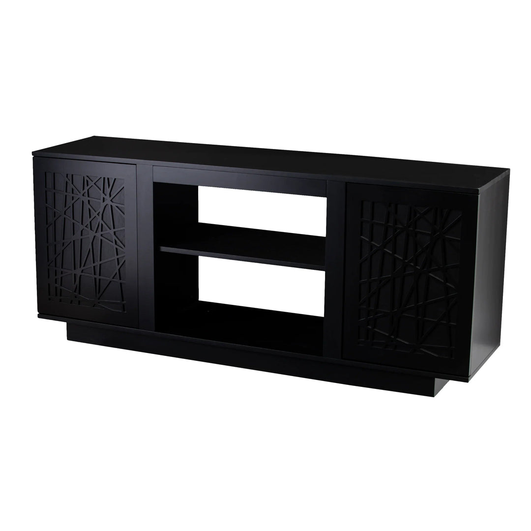 SwayLiving Delgrave Media Console w/ Storage - Black MEDIA + TV STANDS